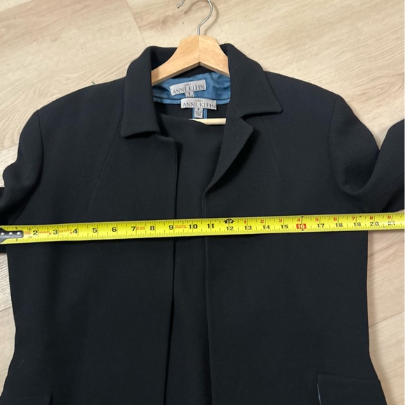 ANNE KLEIN Women’s Navy Blue Wool Long Sleeve Jacket/Sleeveless Dress Suit Sz 8 - Picture 10 of 13